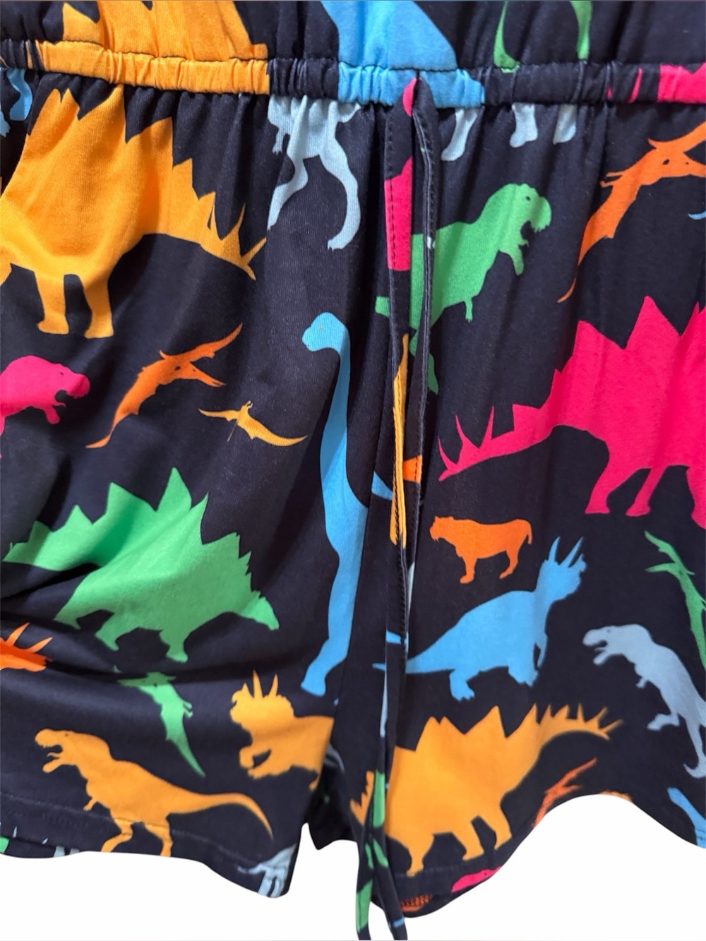 Source Unknown Black Multicolor Dinosaur Print Tank Romper - Picture 3 of 5